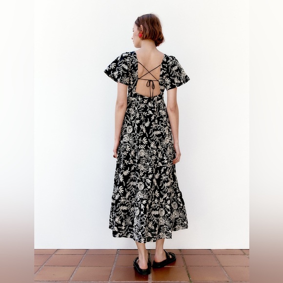 NWT Zara Embroidered Zara Dress - Picture 3 of 10